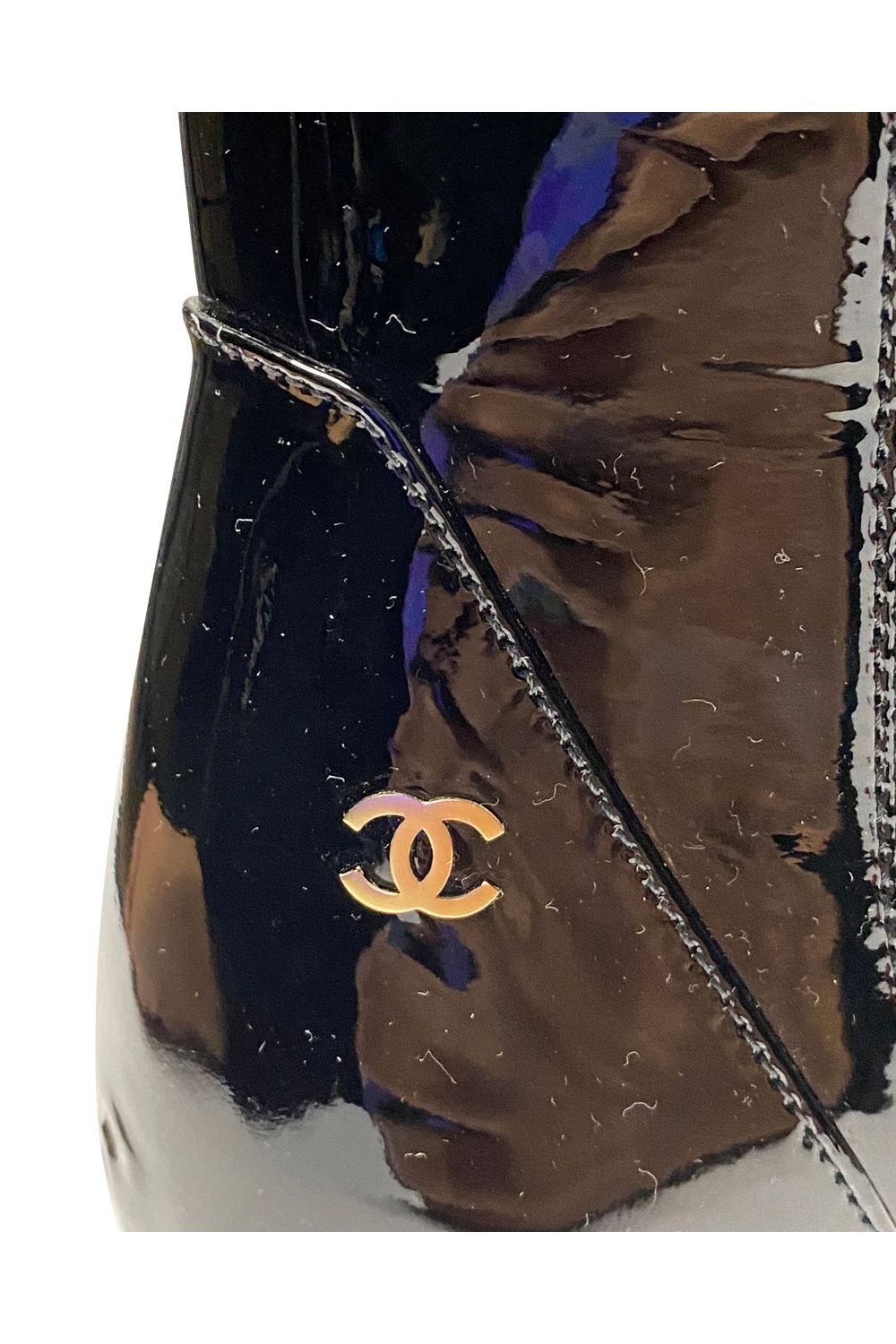 Chanel Boots in Black Patent
