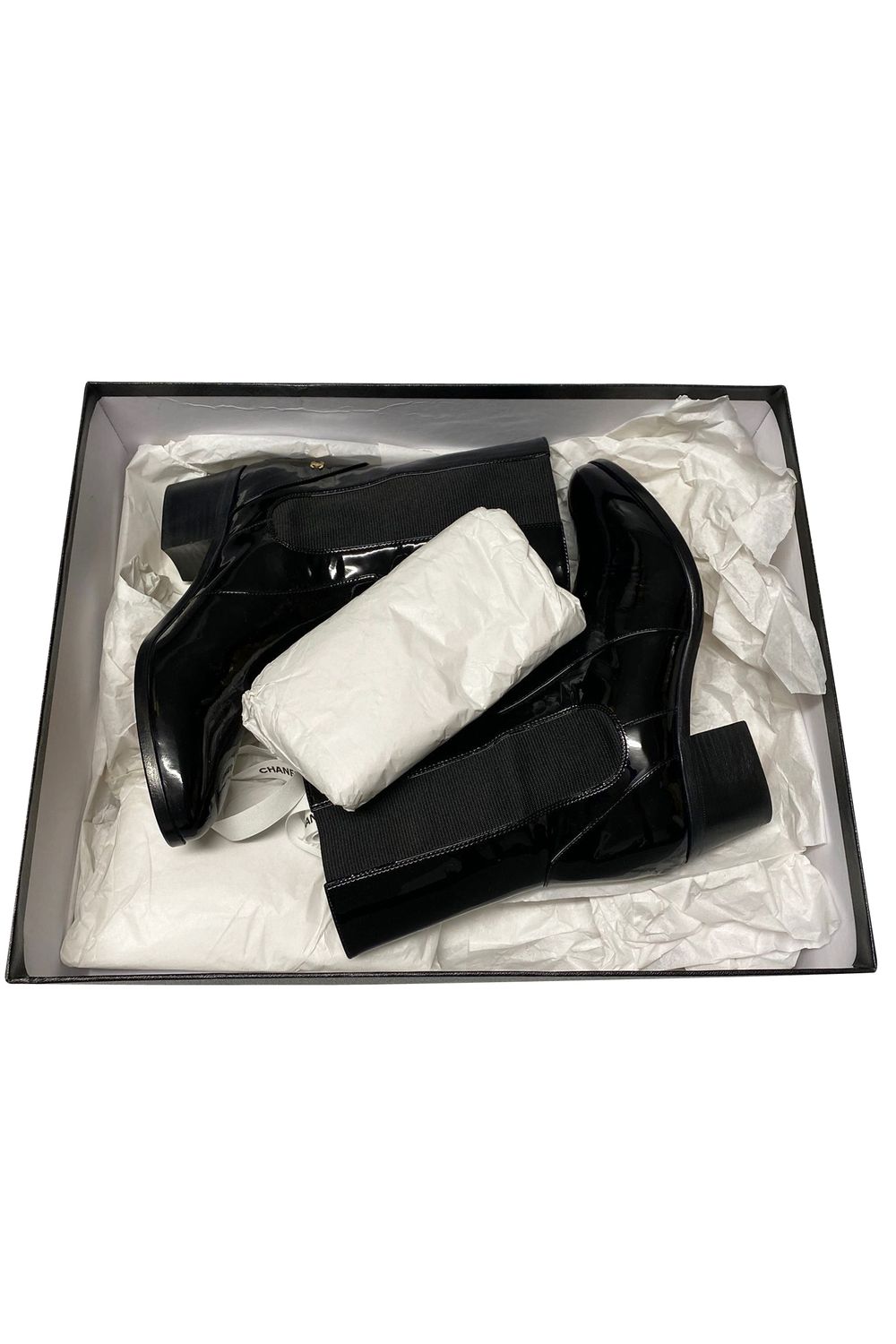 Chanel Boots in Black Patent