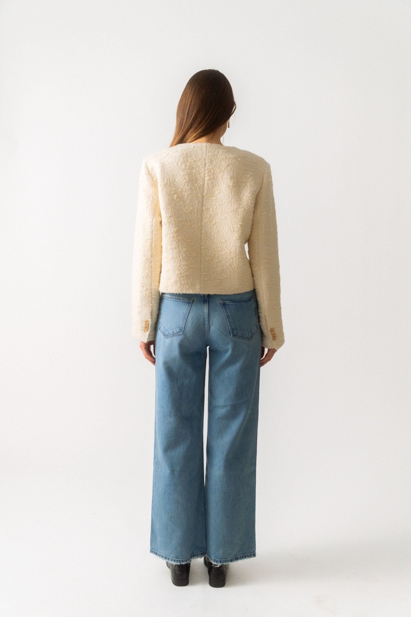 Frame Cropped Button Front Jacket - Bessette