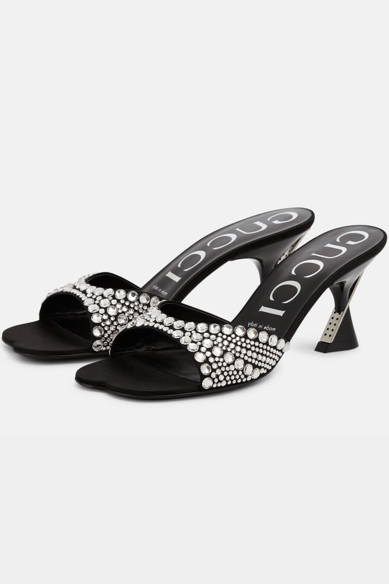 Gucci Crystal-Embellished Satin Sandals - Bessette