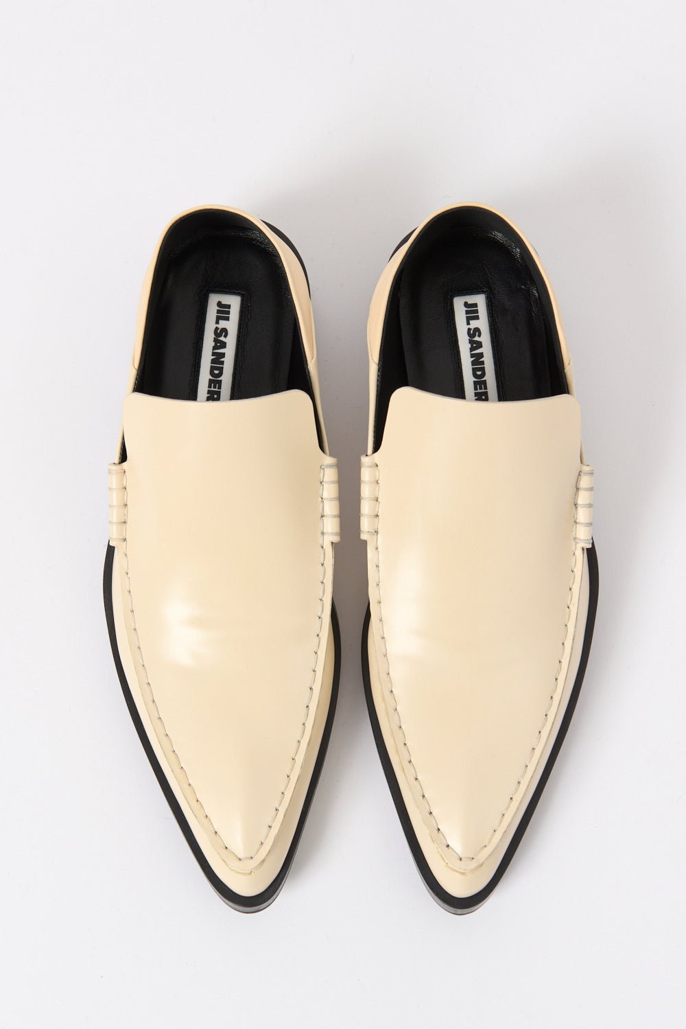 Jil Sander Glossed-Leather Collapsible-Heel Loafers - Bessette