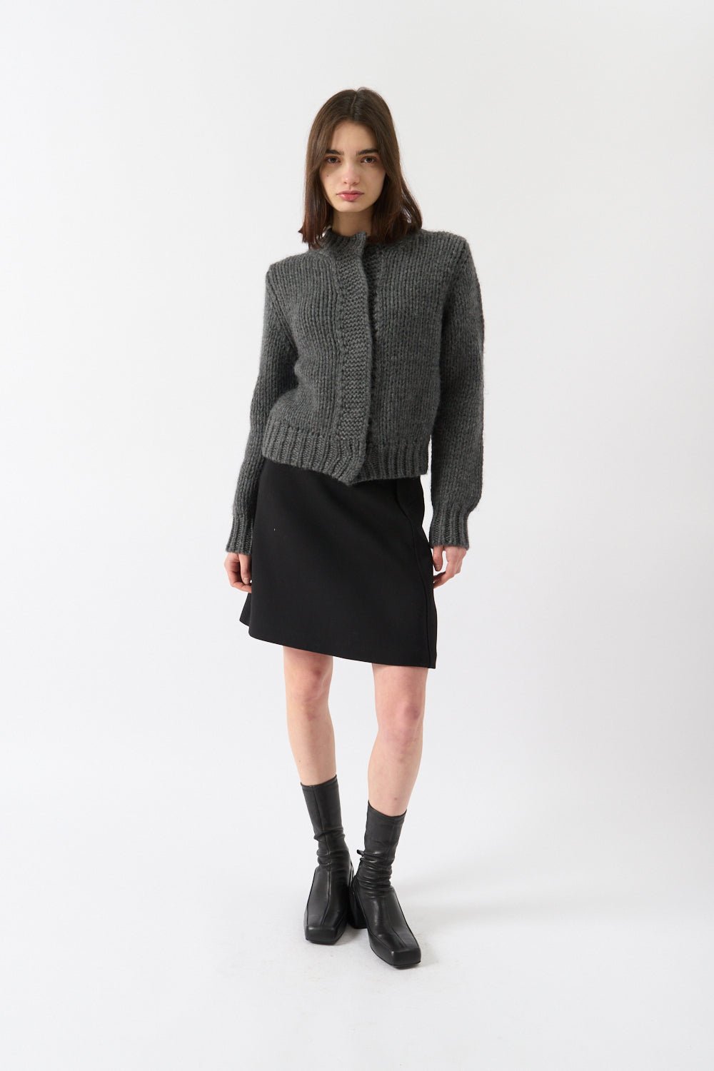 Jil Sander Grey Wool Cardigan - Bessette