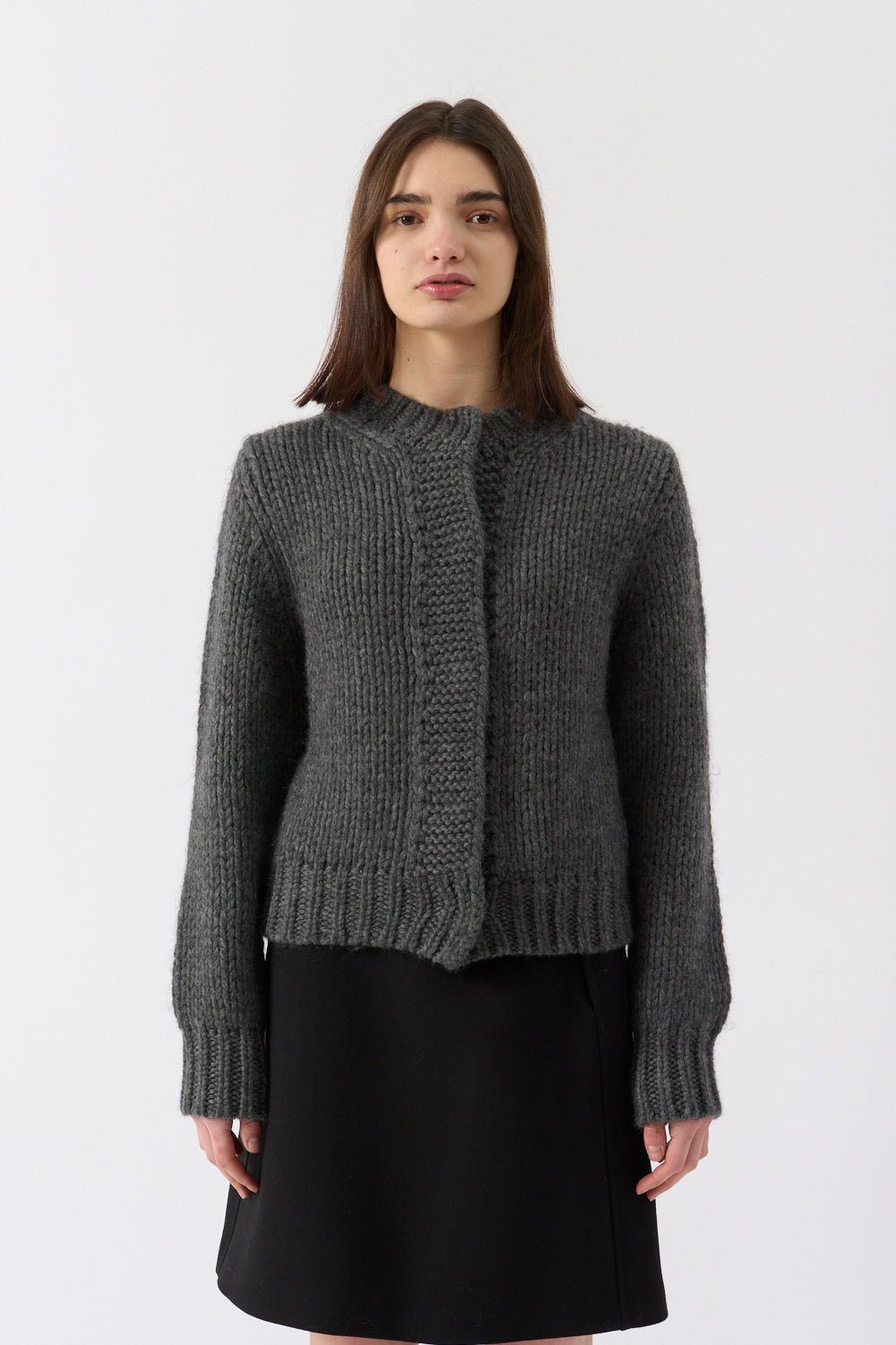 Jil Sander Grey Wool Cardigan - Bessette