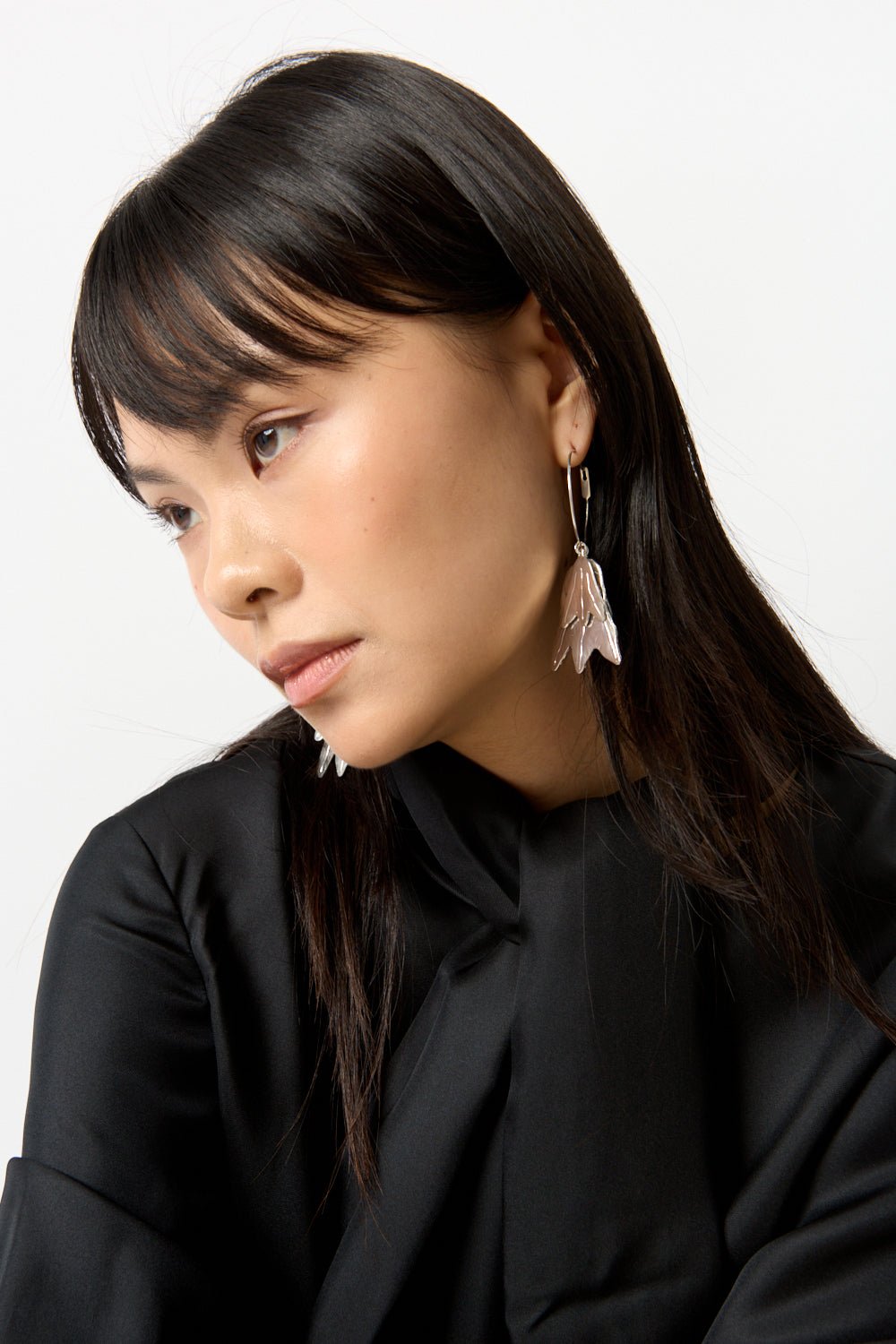 Jil Sander Hammered-Effect Finished Drop-Designed Earrings - Bessette