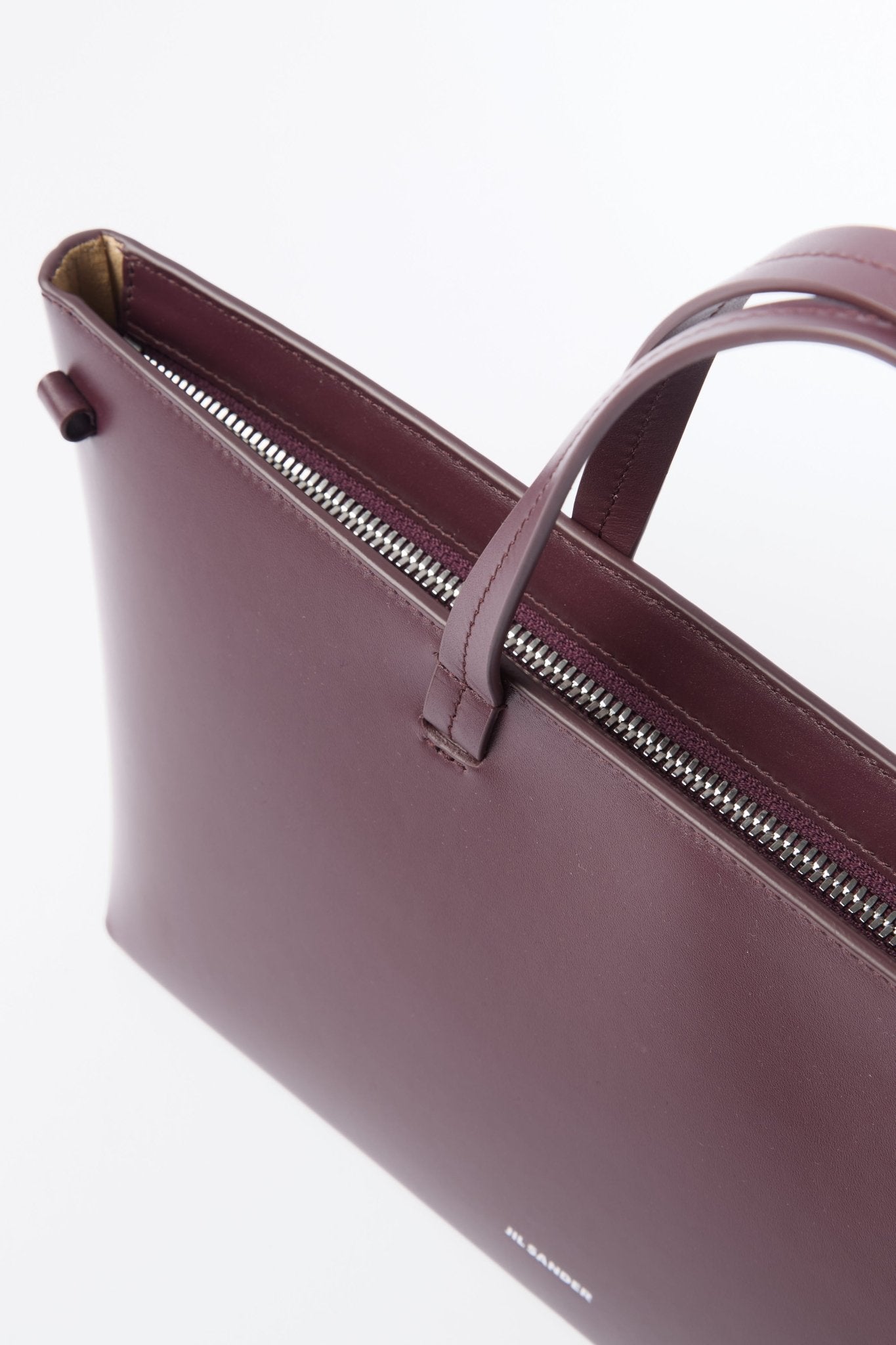 Jil Sander Small Bateau Tote Bag in Plum - Bessette