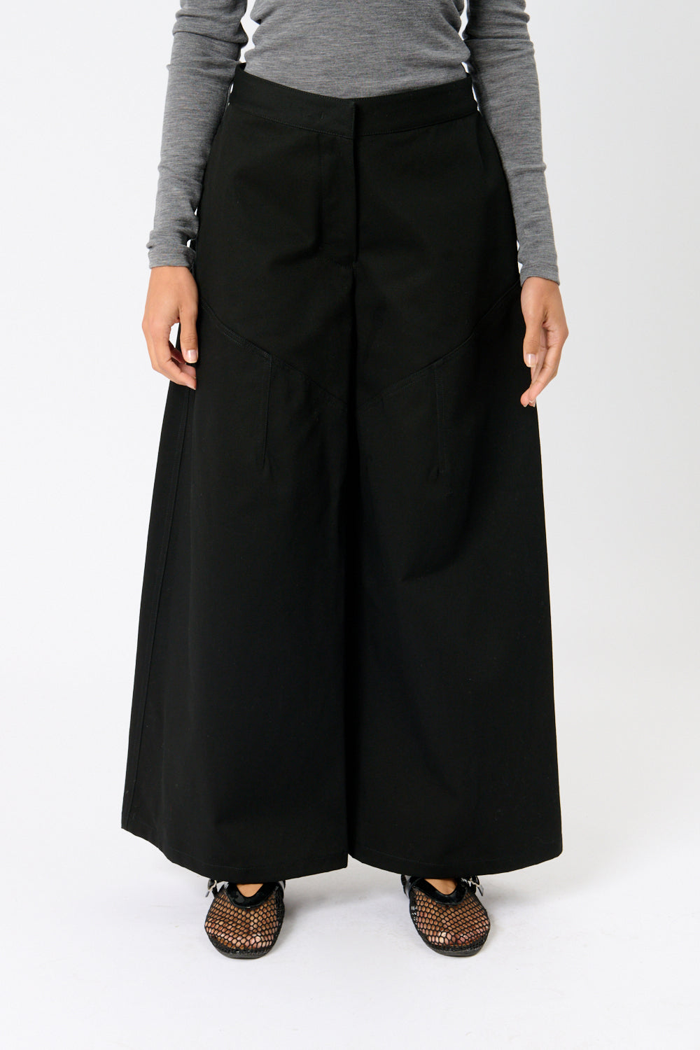 Хлопковые брюки с широкими штанинами Jil Sander