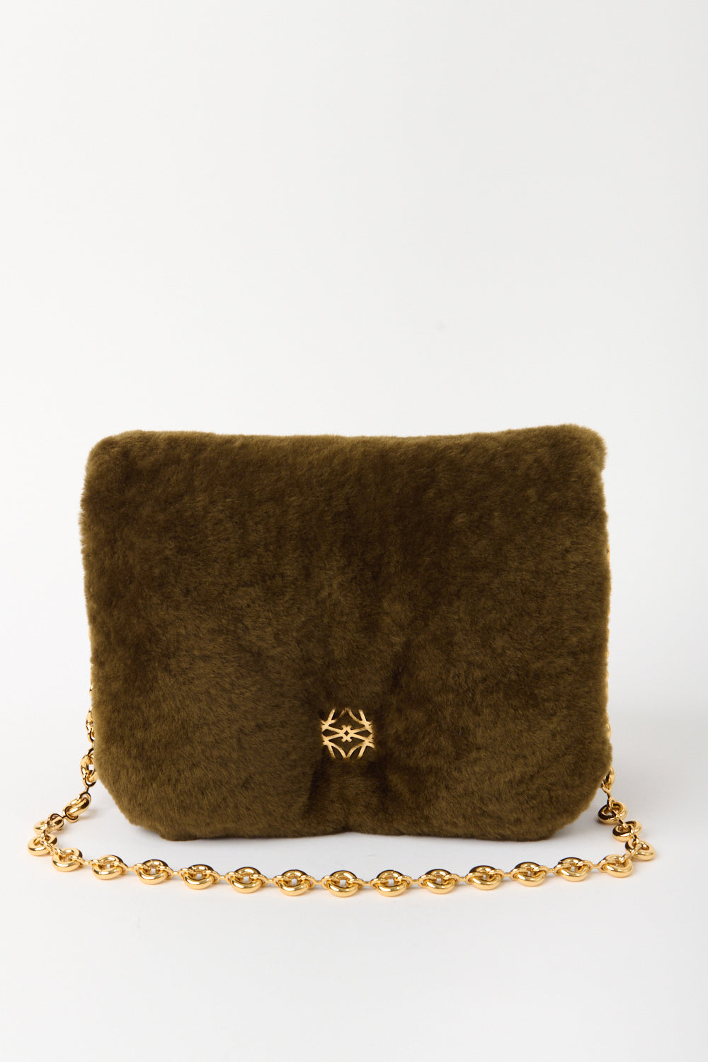 Loewe Puffer Goya Shearling Shoulder Bag - Bessette