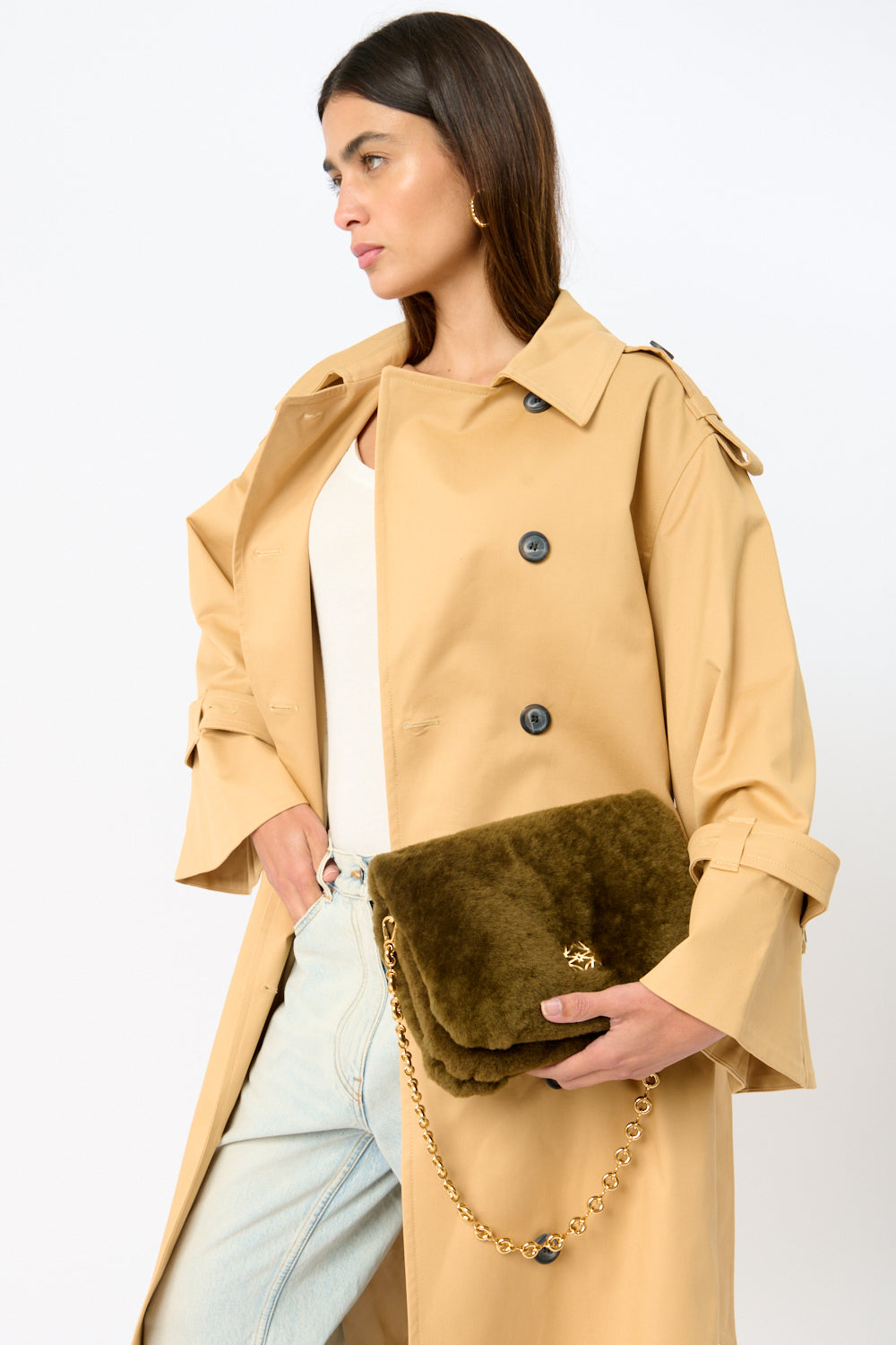 Loewe Puffer Goya Shearling Shoulder Bag - Bessette