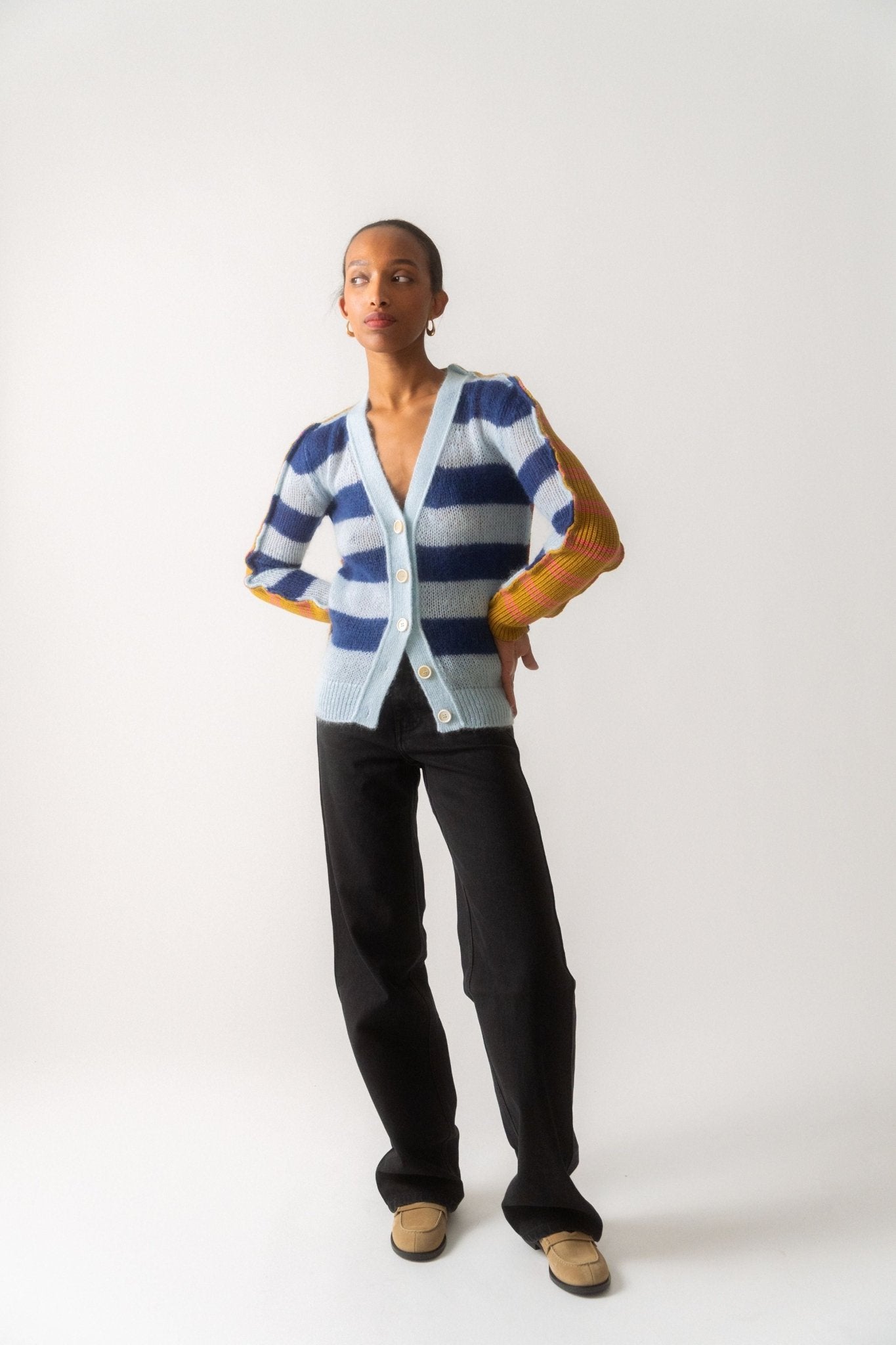 Marni Mohair and Wool Cardigan With Multicolour Stripes - Bessette