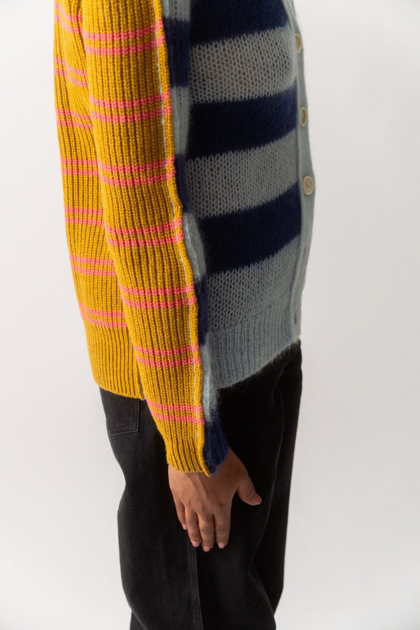 Marni Mohair and Wool Cardigan With Multicolour Stripes - Bessette