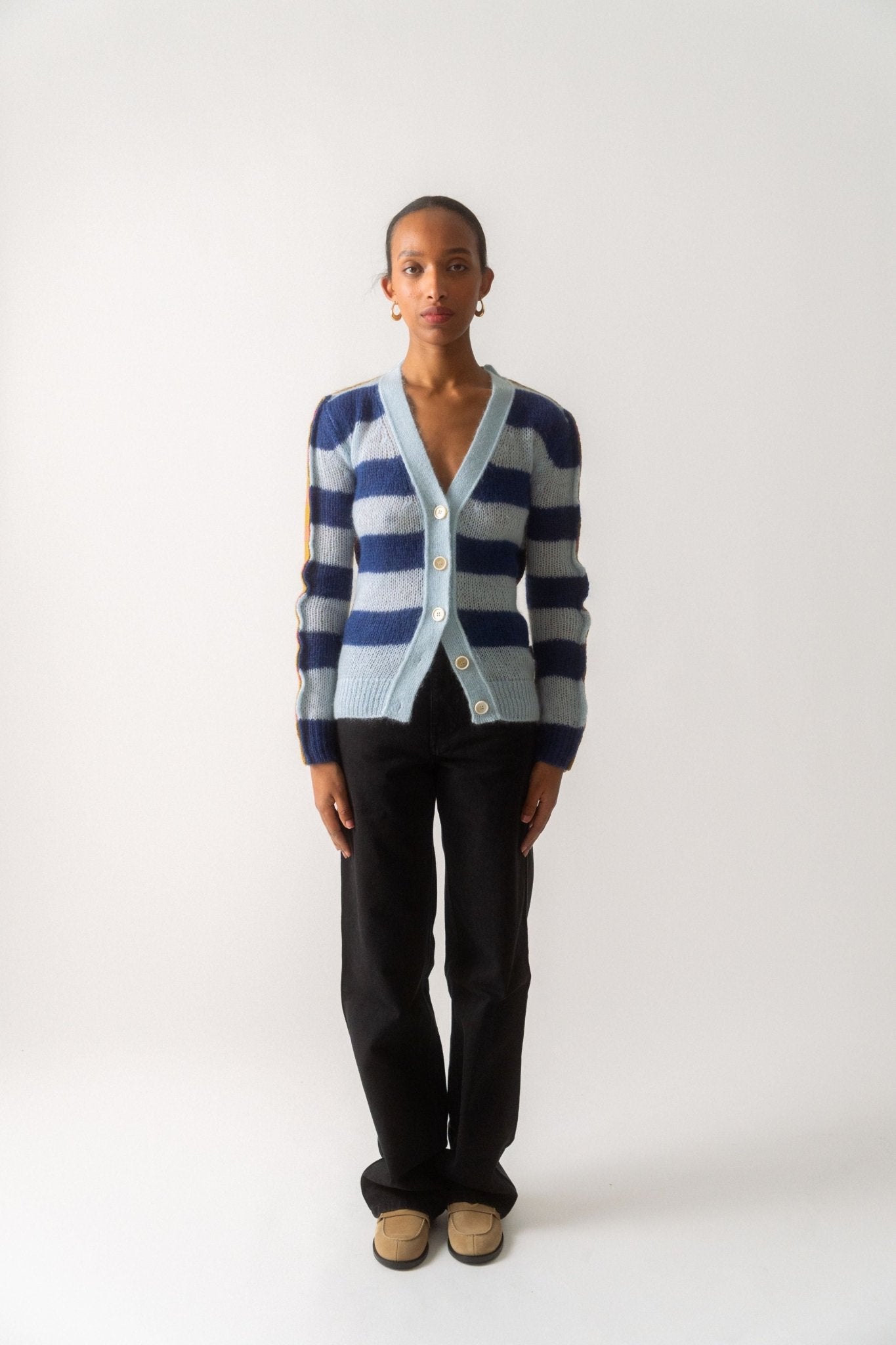 Marni Mohair and Wool Cardigan With Multicolour Stripes - Bessette