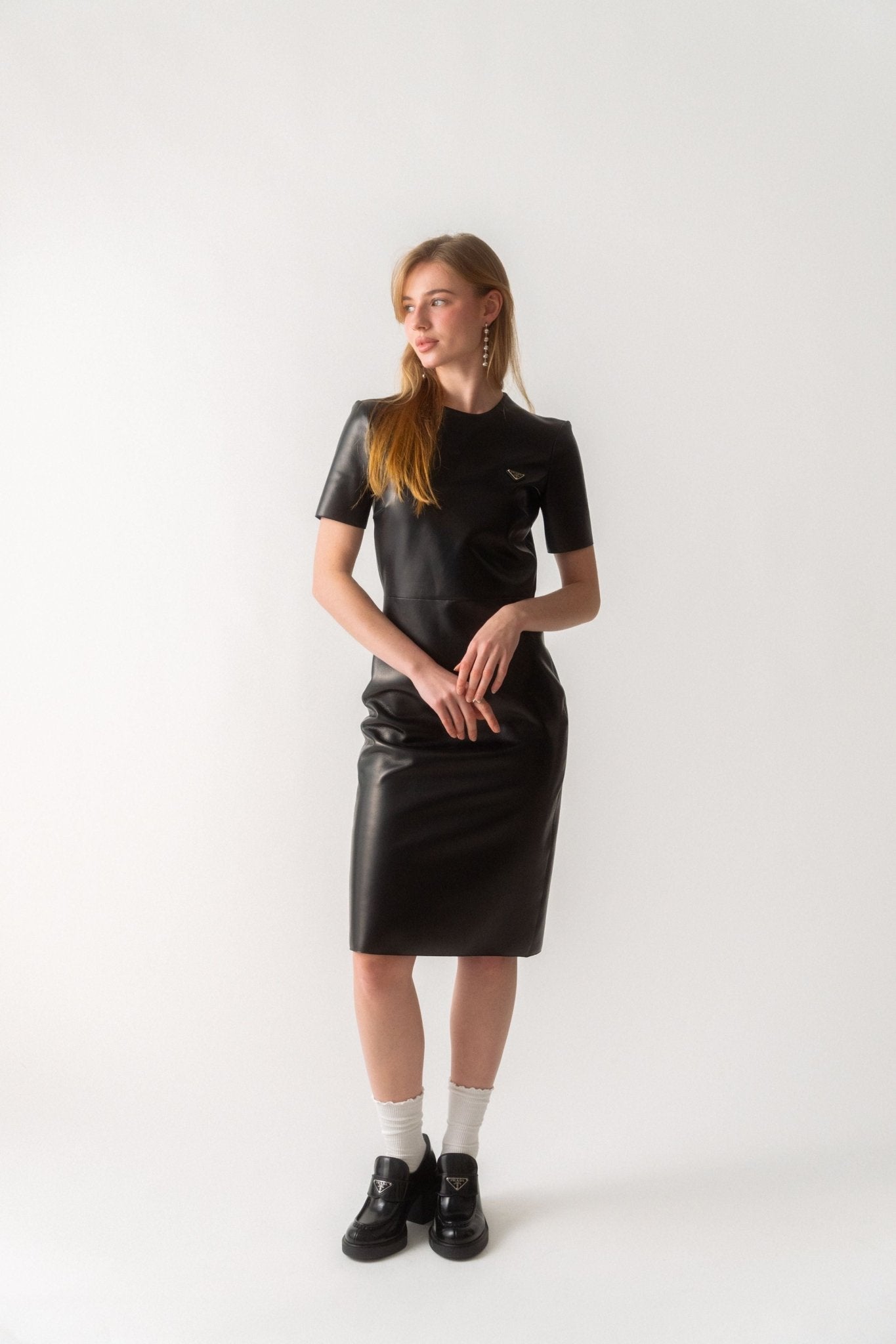 Prada Leather Short Sleeve Dress - Bessette