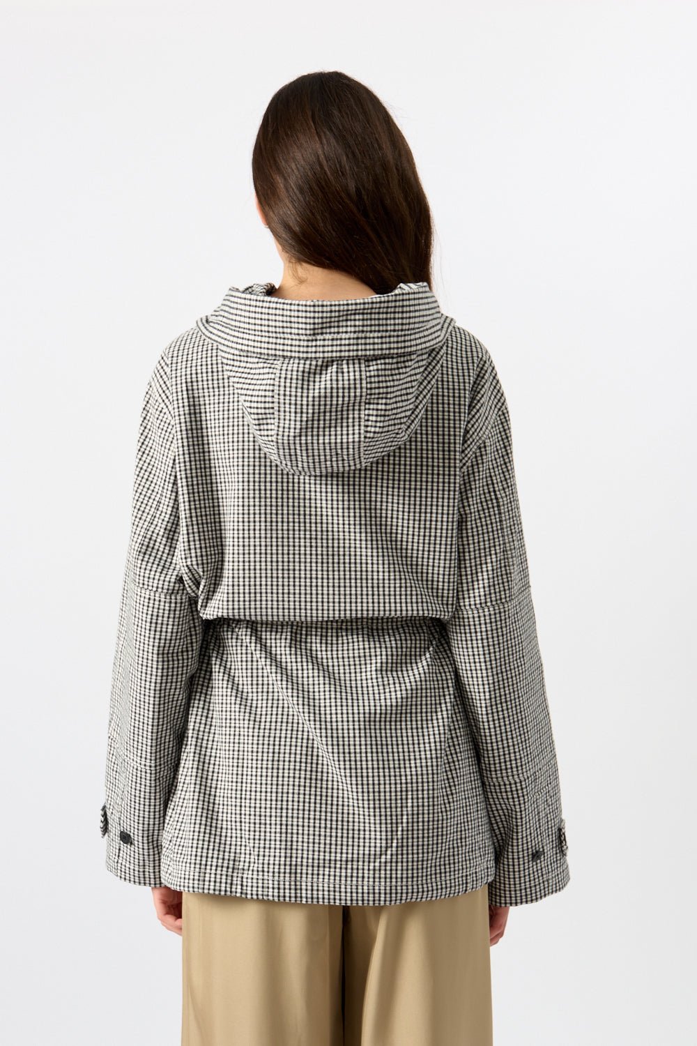Proenza Schouler White Label Nina Coat in Solid Crinkle Cotton Black/Ivory - Bessette