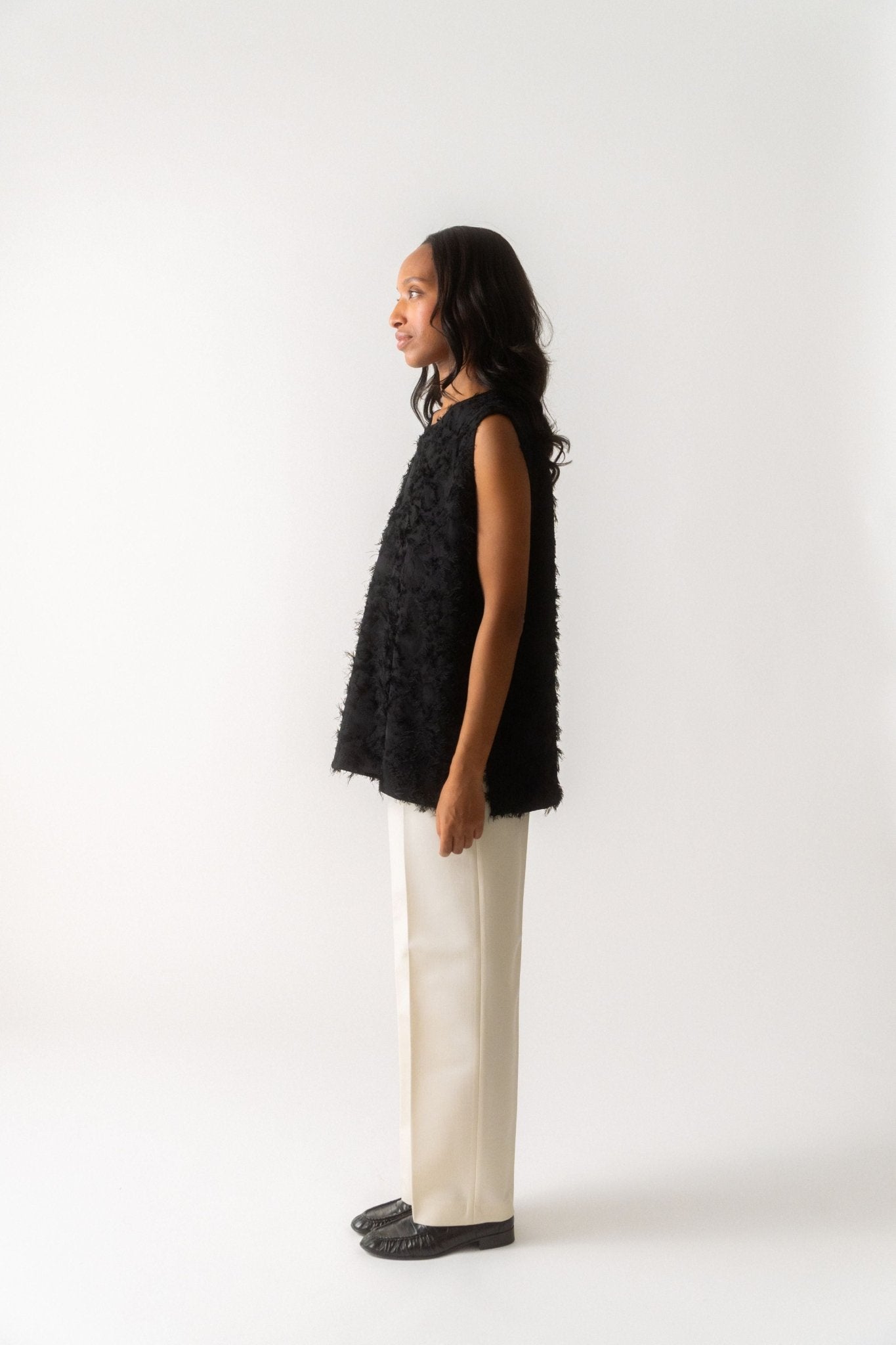 Róhe Fringed Jacquard Top - Bessette