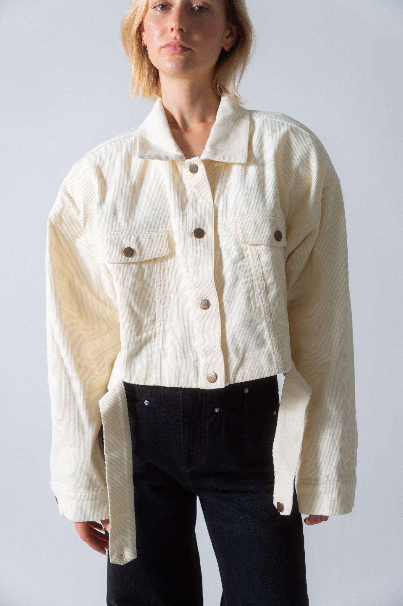 Rotate By Birger Christensen Saraline Corduroy Cropped Jacket - Bessette