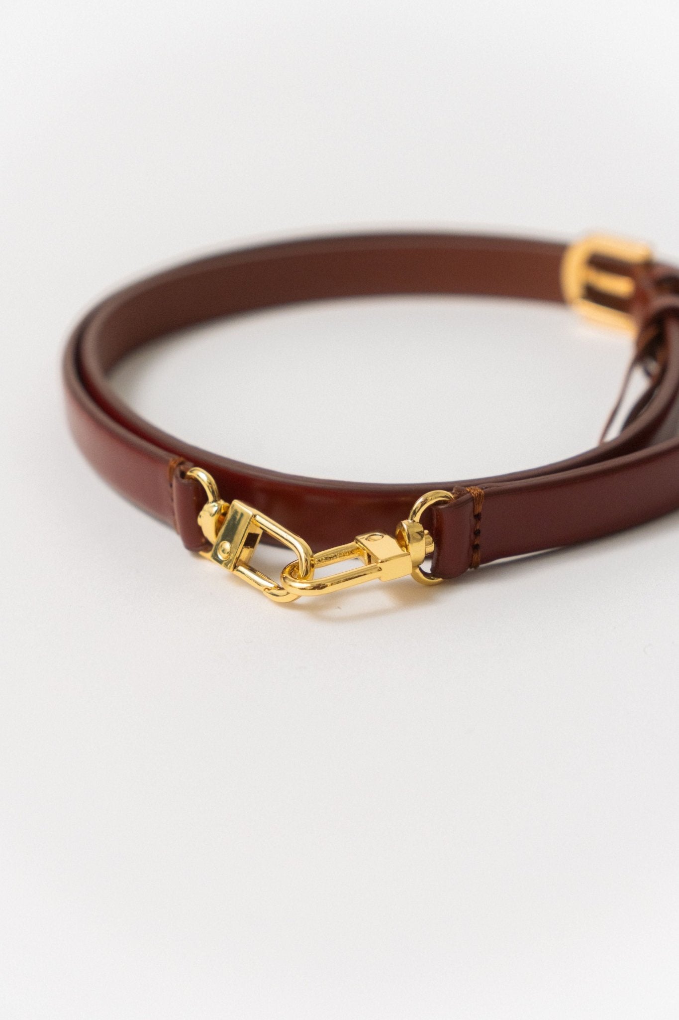 Toteme Double Clasp Leather Belt Cognac - Bessette