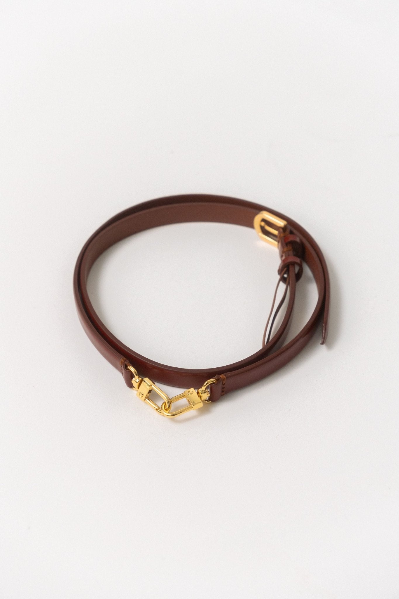 Toteme Double Clasp Leather Belt Cognac - Bessette