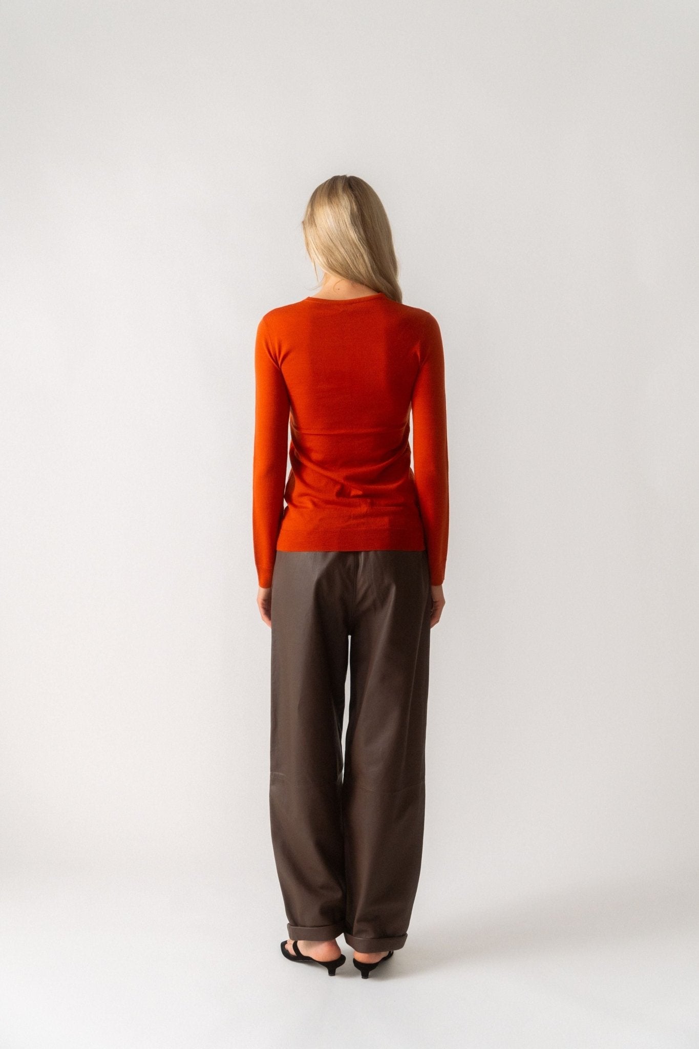 Toteme Fine Knit Merino Cardigan In Bloody Mary - Bessette