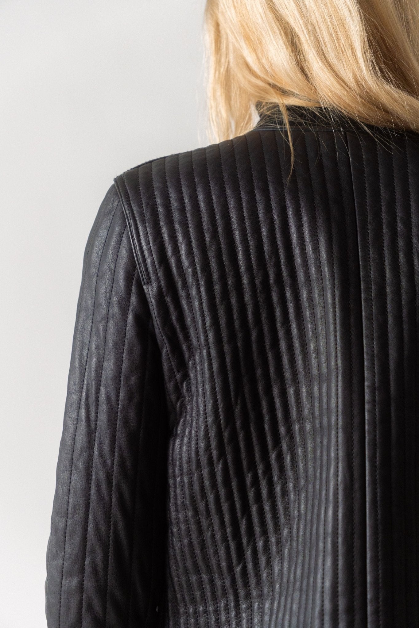 Toteme Linear-Quilted Leather Jacket - Bessette