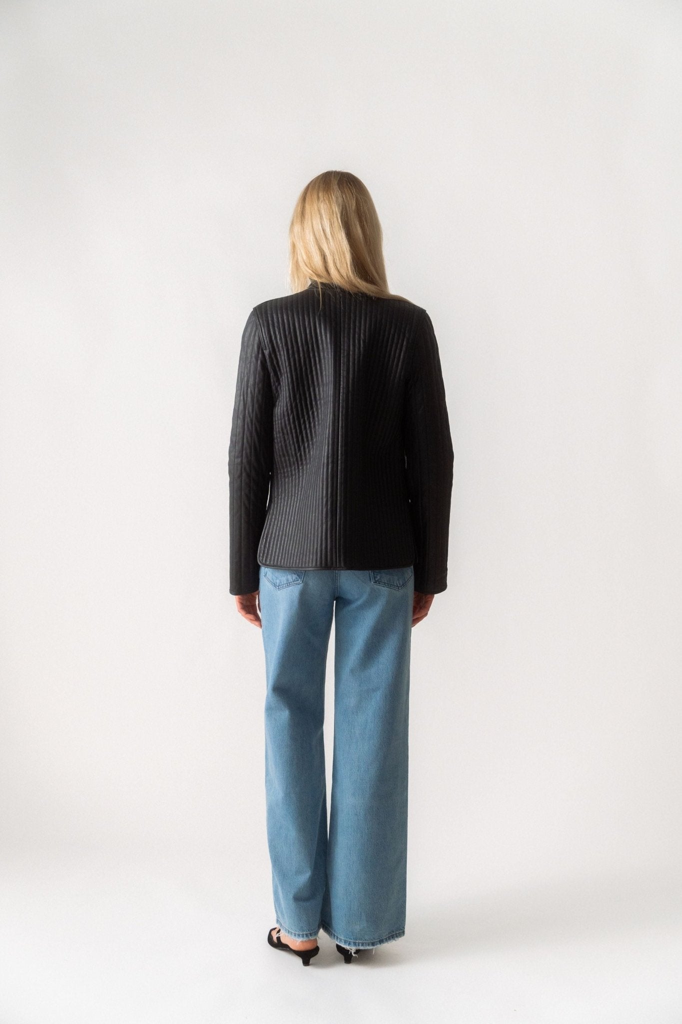 Toteme Linear-Quilted Leather Jacket - Bessette