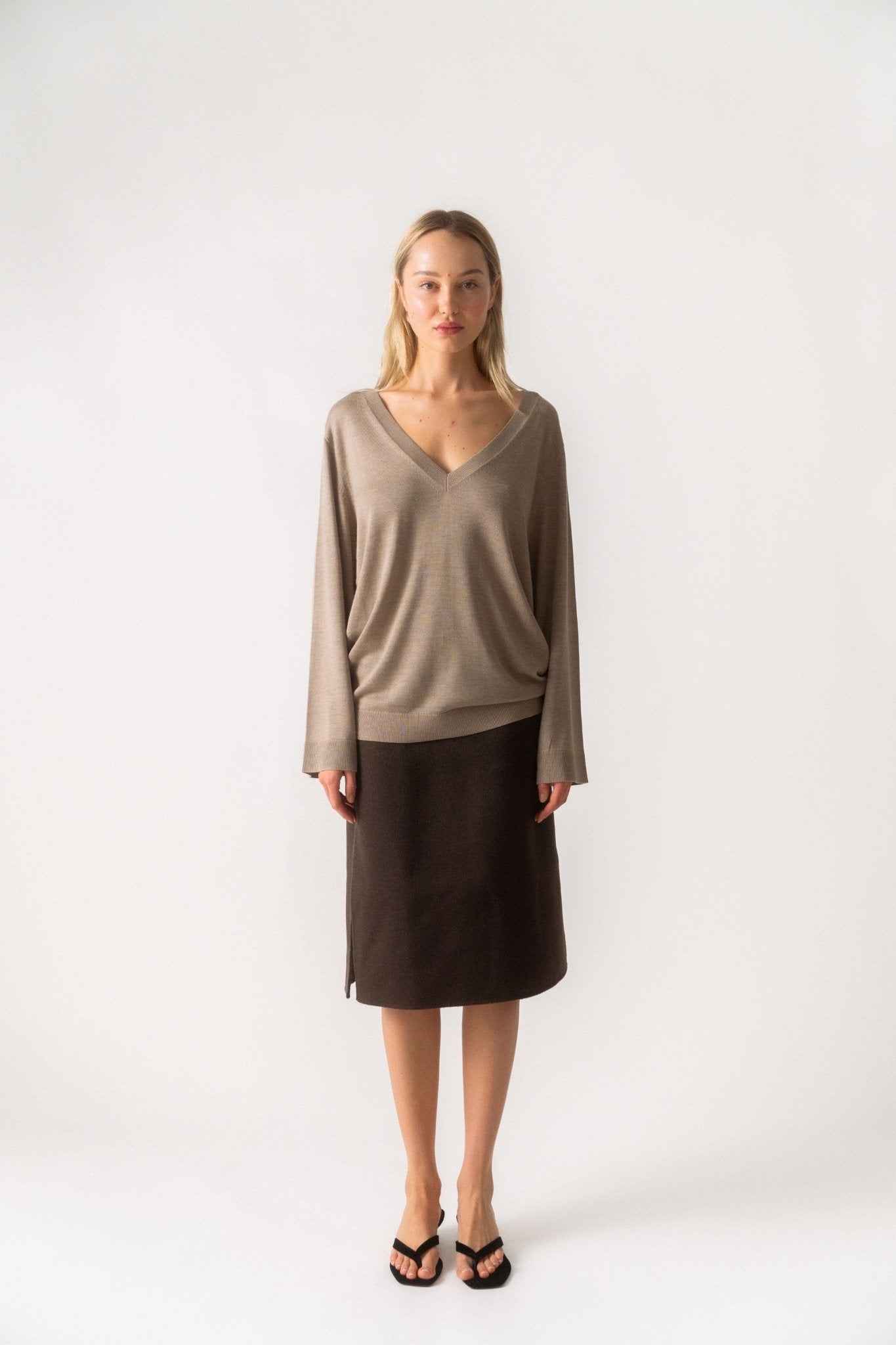 Toteme Silk Cashmere V-Neck Knit - Bessette