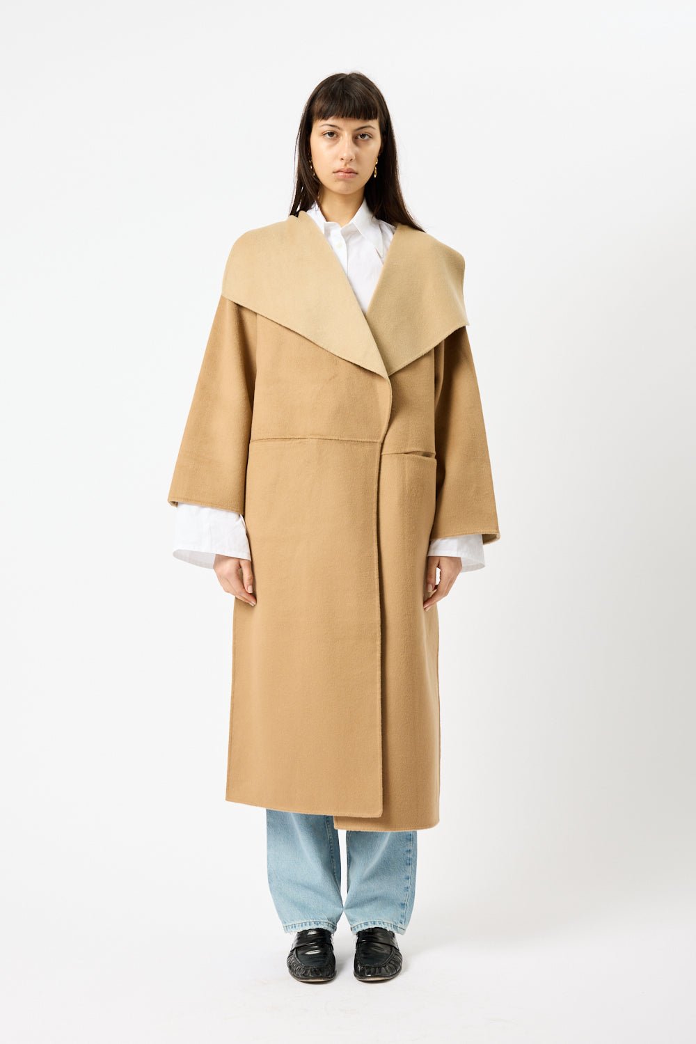 Toteme Two-Tone Signature Wool Cashmere Coat - Bessette