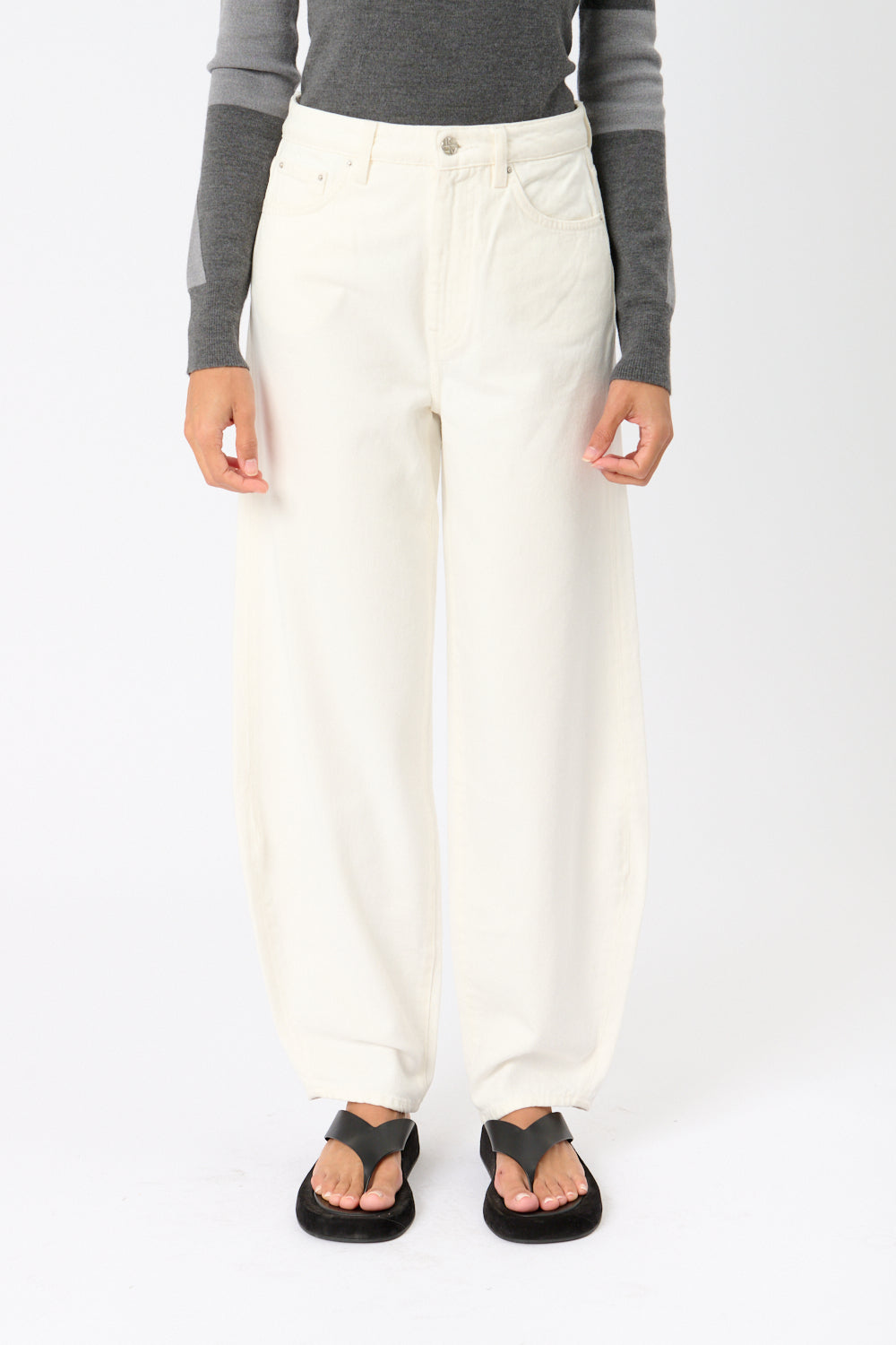 Toteme White Barrel Leg Denim Jean - Bessette