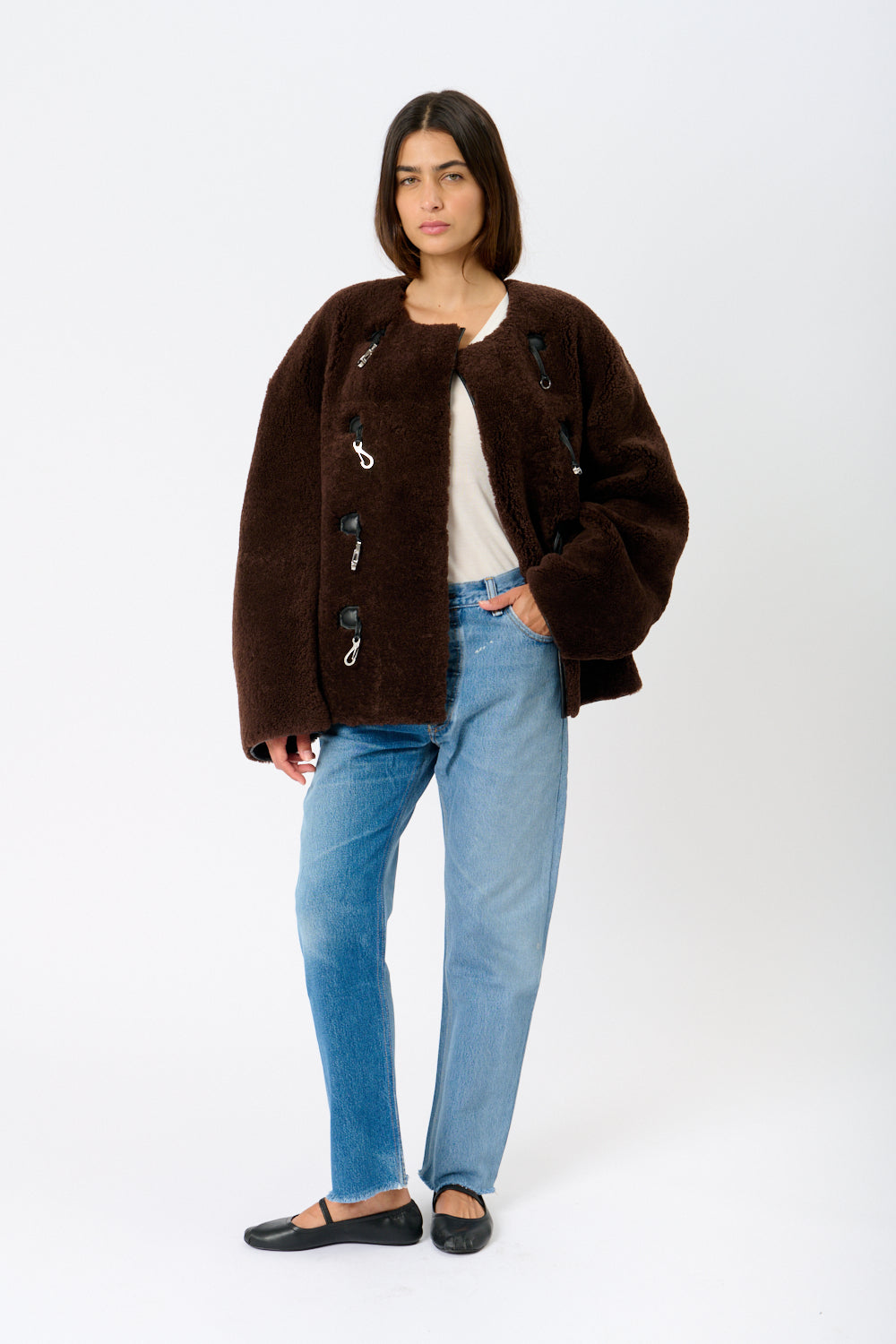 Toteme Teddy Shearing Clasp Jacket - Bessette