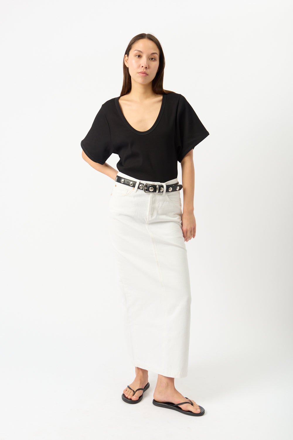 Wardrobe NYC Denim Column Skirt - Bessette