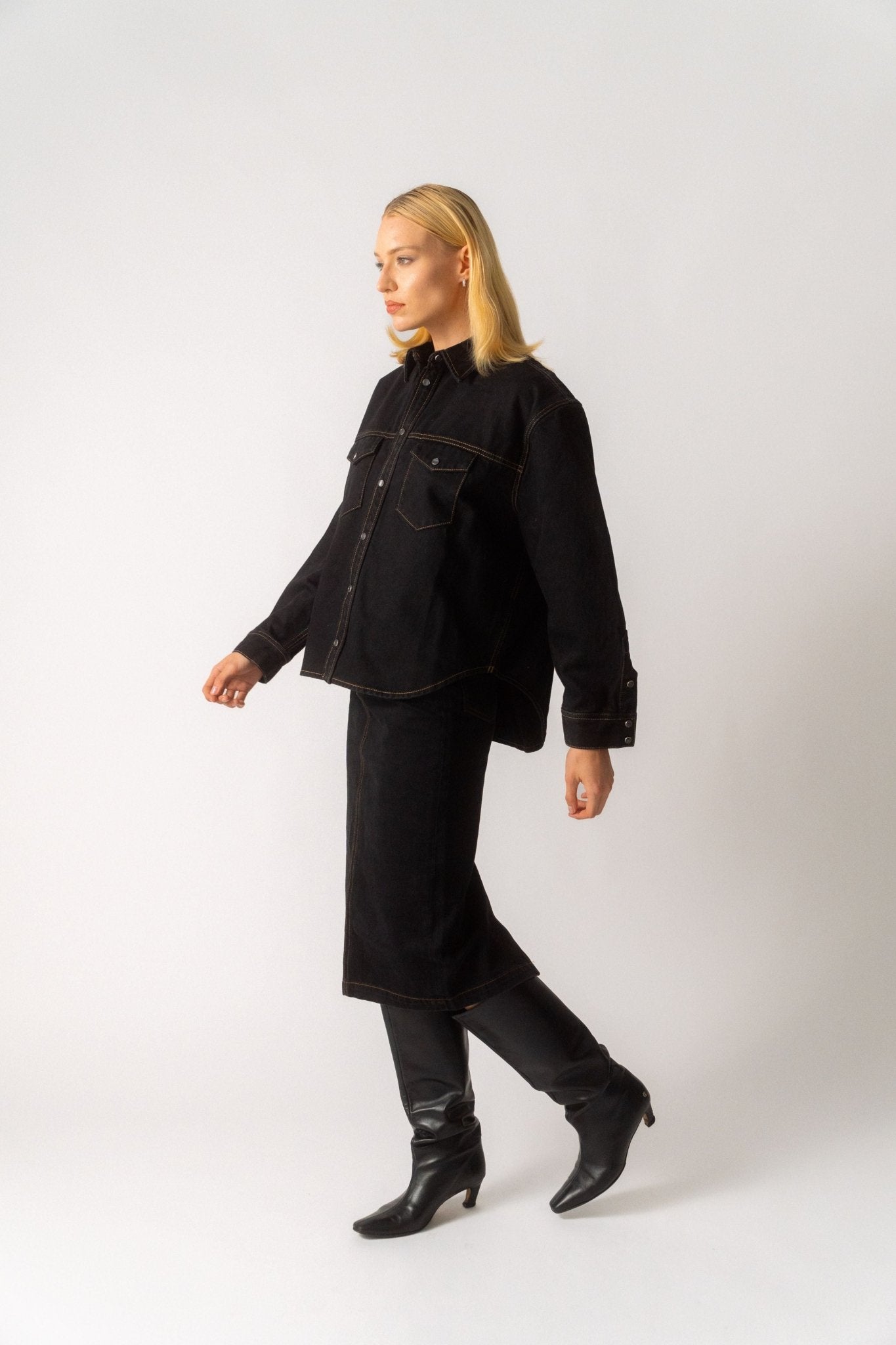 Wardrobe.NYC Denim Midi Skirt - Bessette