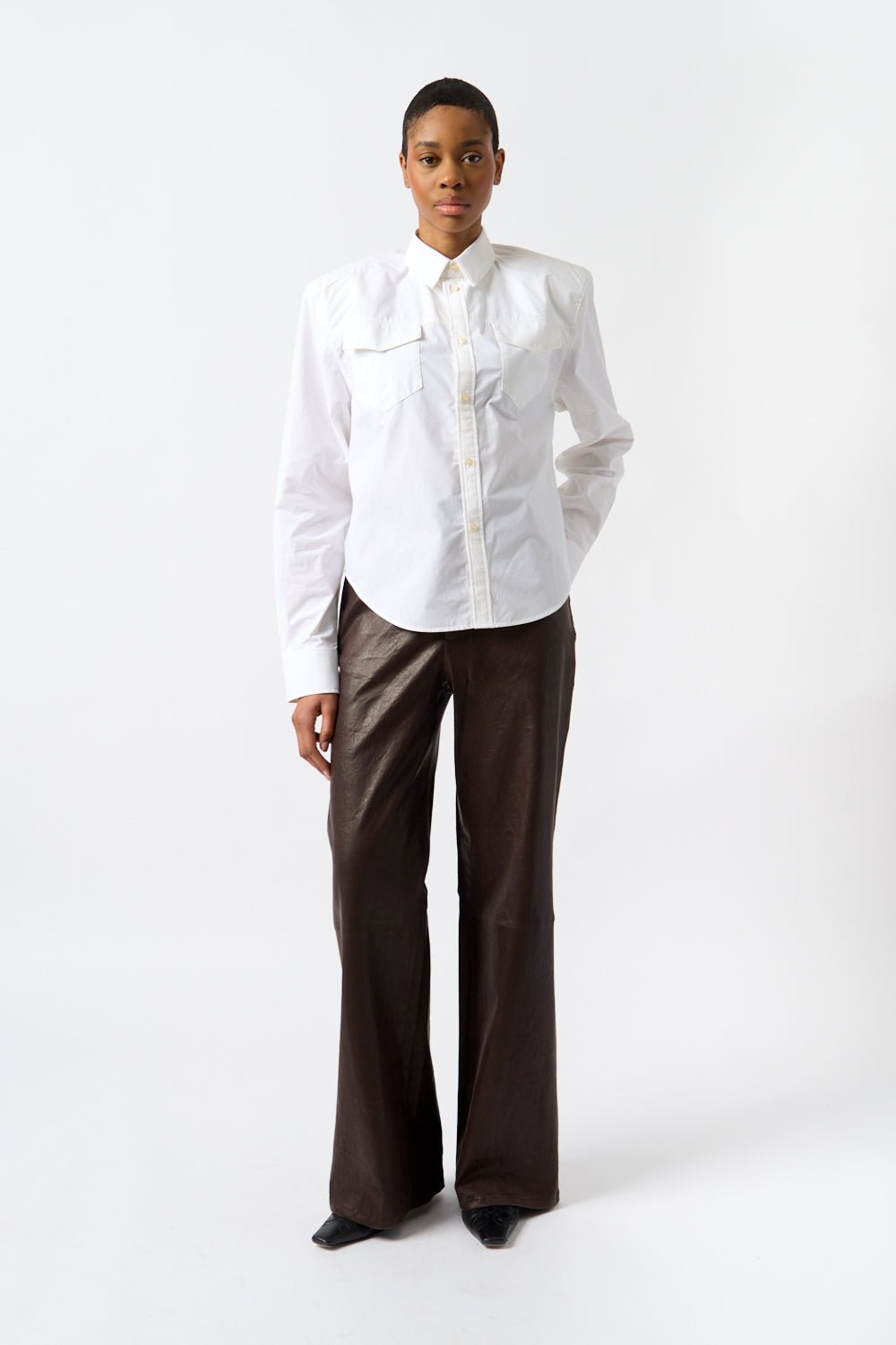 Wardrobe.NYC White Shoulder Pad Shirt - Bessette